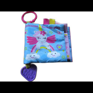 Playtex Baby Unicorn Cloth Busy Book with teethers and clip rings